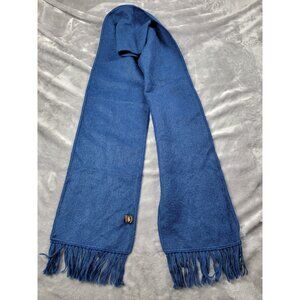 Alpaca Scarf Blue Fringe‎ Ccahuantico EUC 64x8